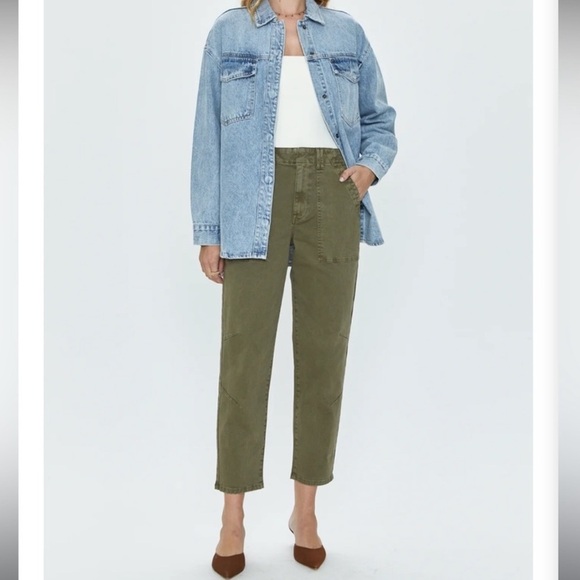 NWOT Pistola Pamela High Rise Straight Trouser in Kaki Size M - Picture 8 of 15